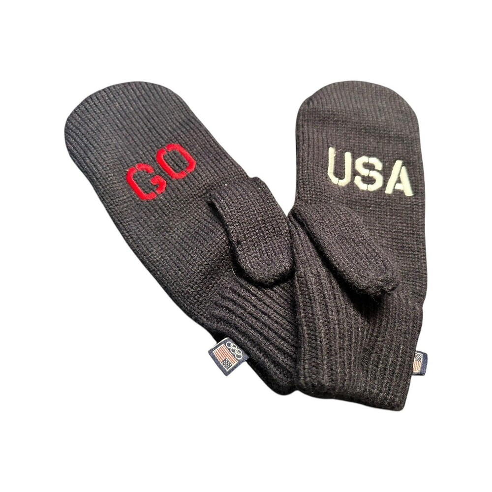New Go USA Team Winter Olympics Navy Go USA Knit Mittens Adult One Size